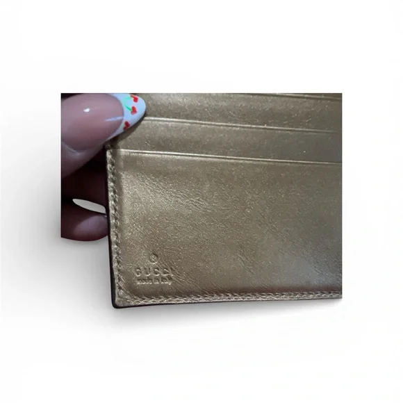 Gucci Guccissima copper leather GG heart French wallet. - Picture 3 of 7